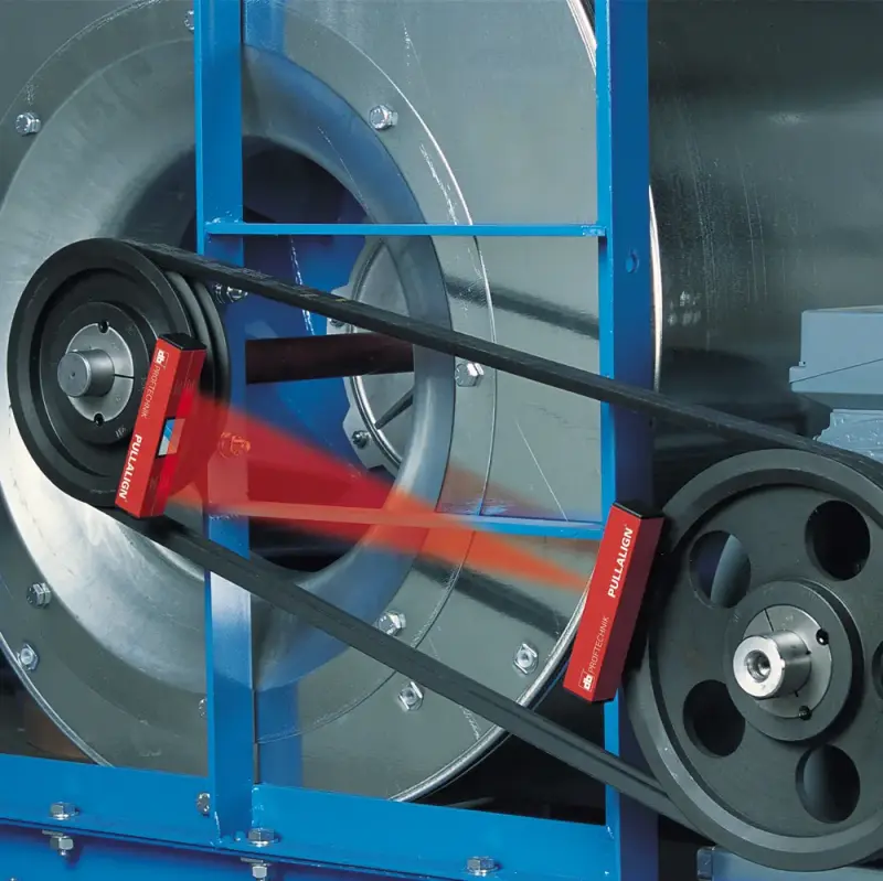 Pulley and belt laser alignment with PULLALIGN by PRUFTECHNIK